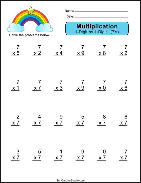 Free Multiplication Worksheets .